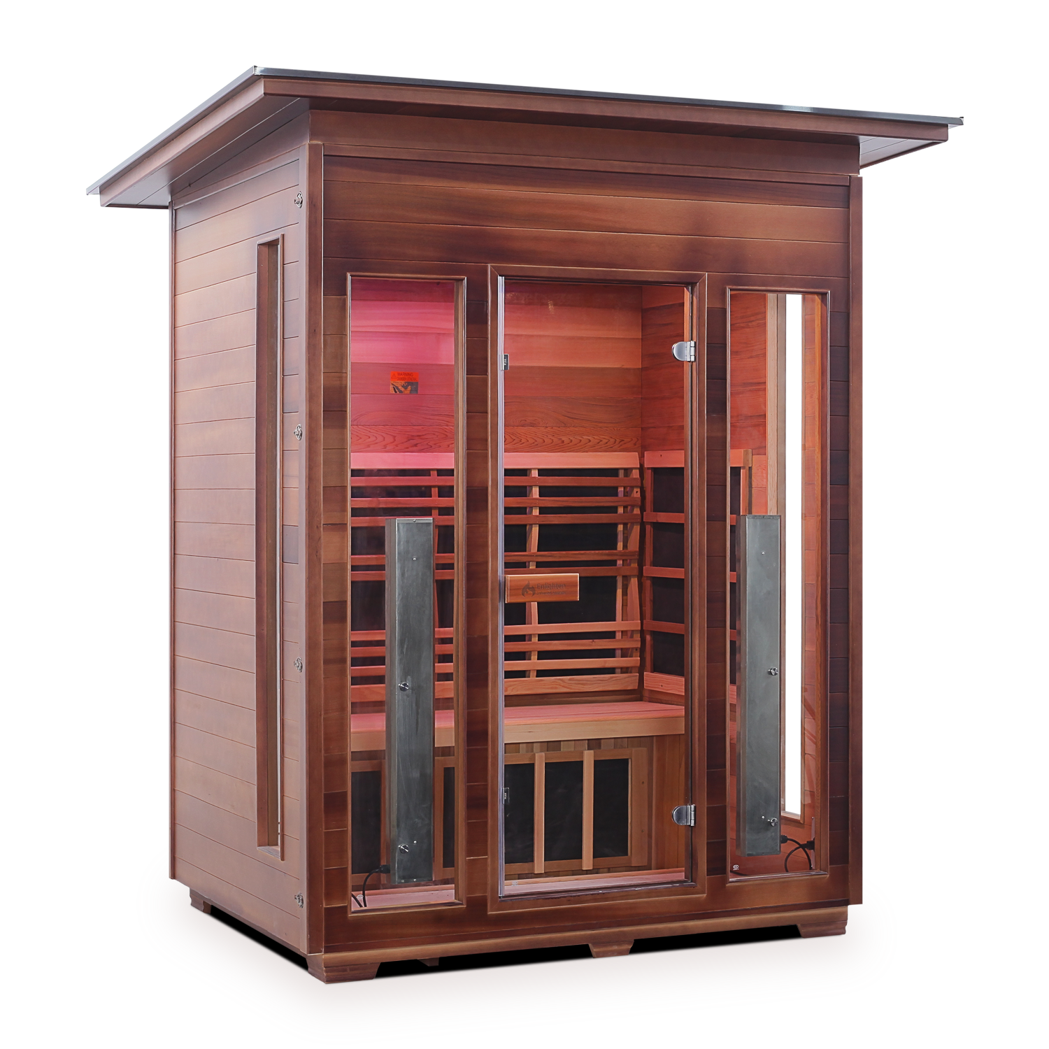 3 Person Outdoor Hybrid Sauna with slope roof Diamond series Enlighten saunas