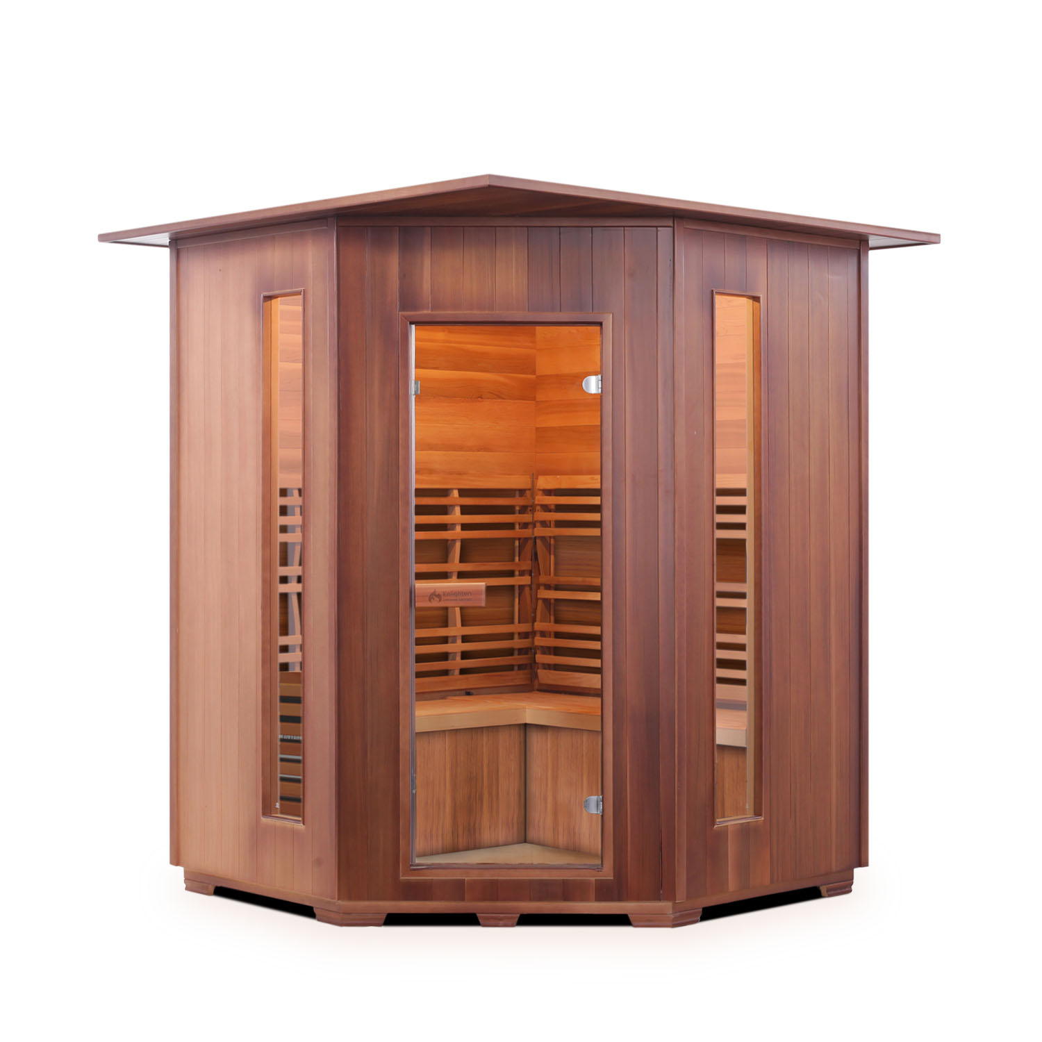 4 Person Corner Indoor Traditional Sauna Sunrise series Enlighten