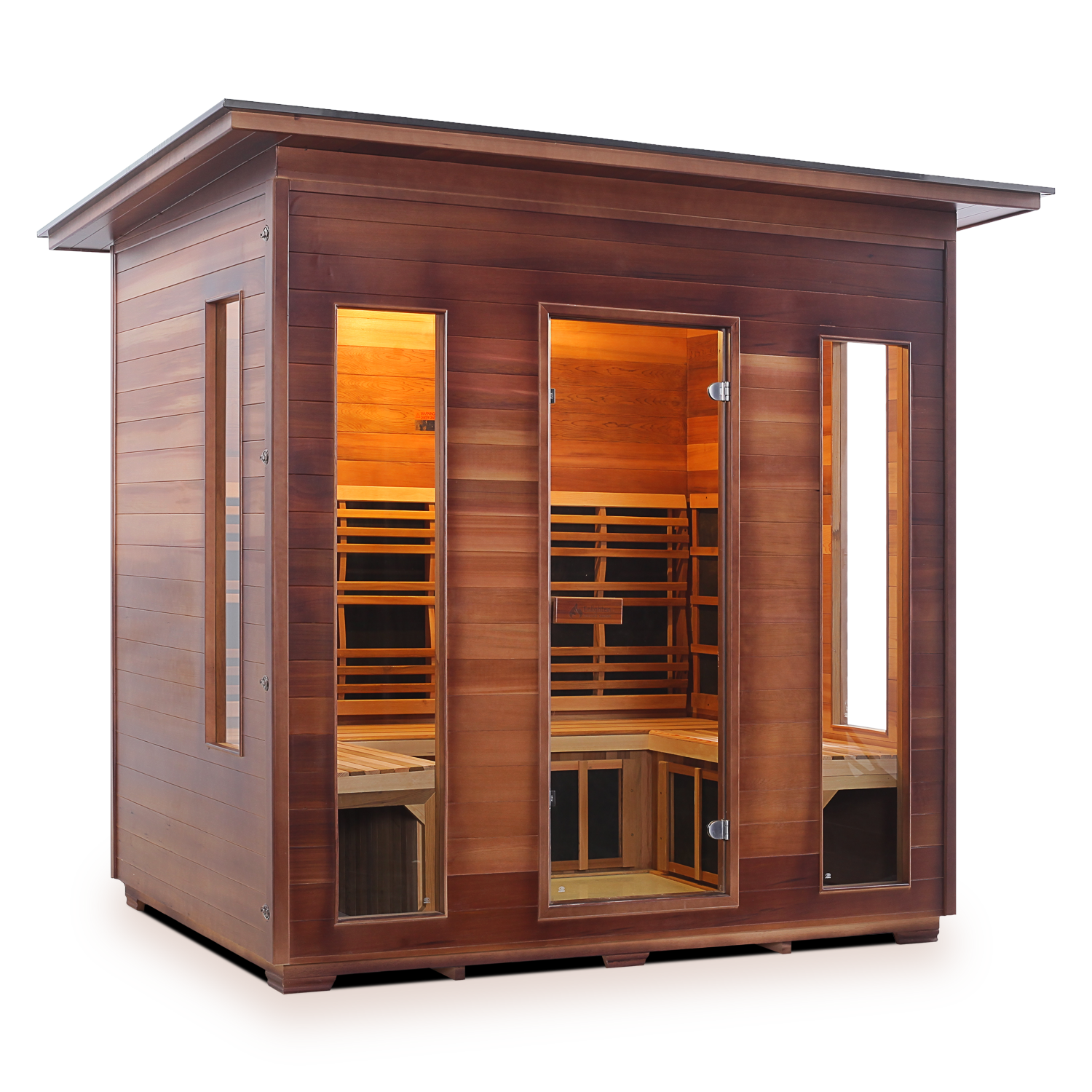 Five person infrared sauna Rustic series Enlighten saunas
