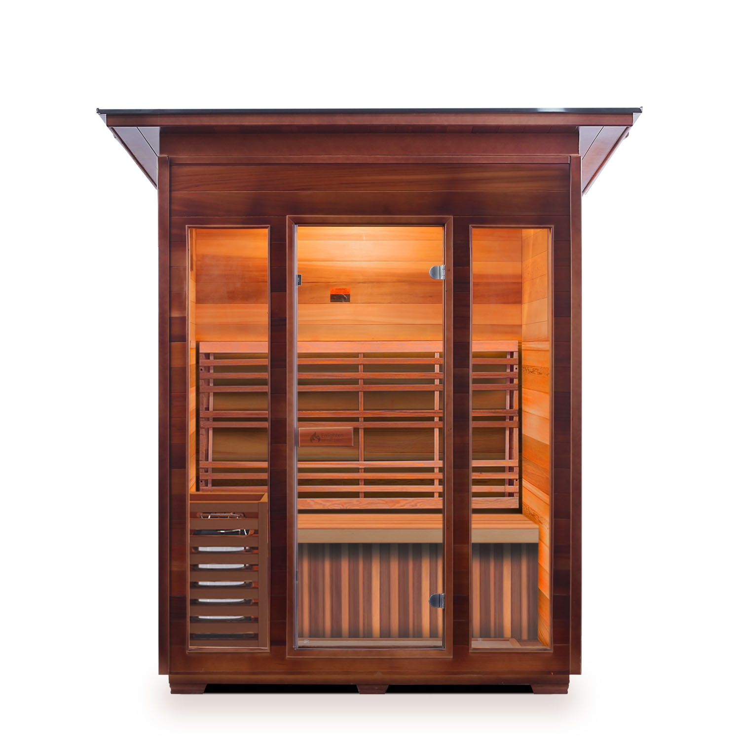 3 Person Outdoor Traditional Sauna with slope roof Sunrise series Enlighten saunas