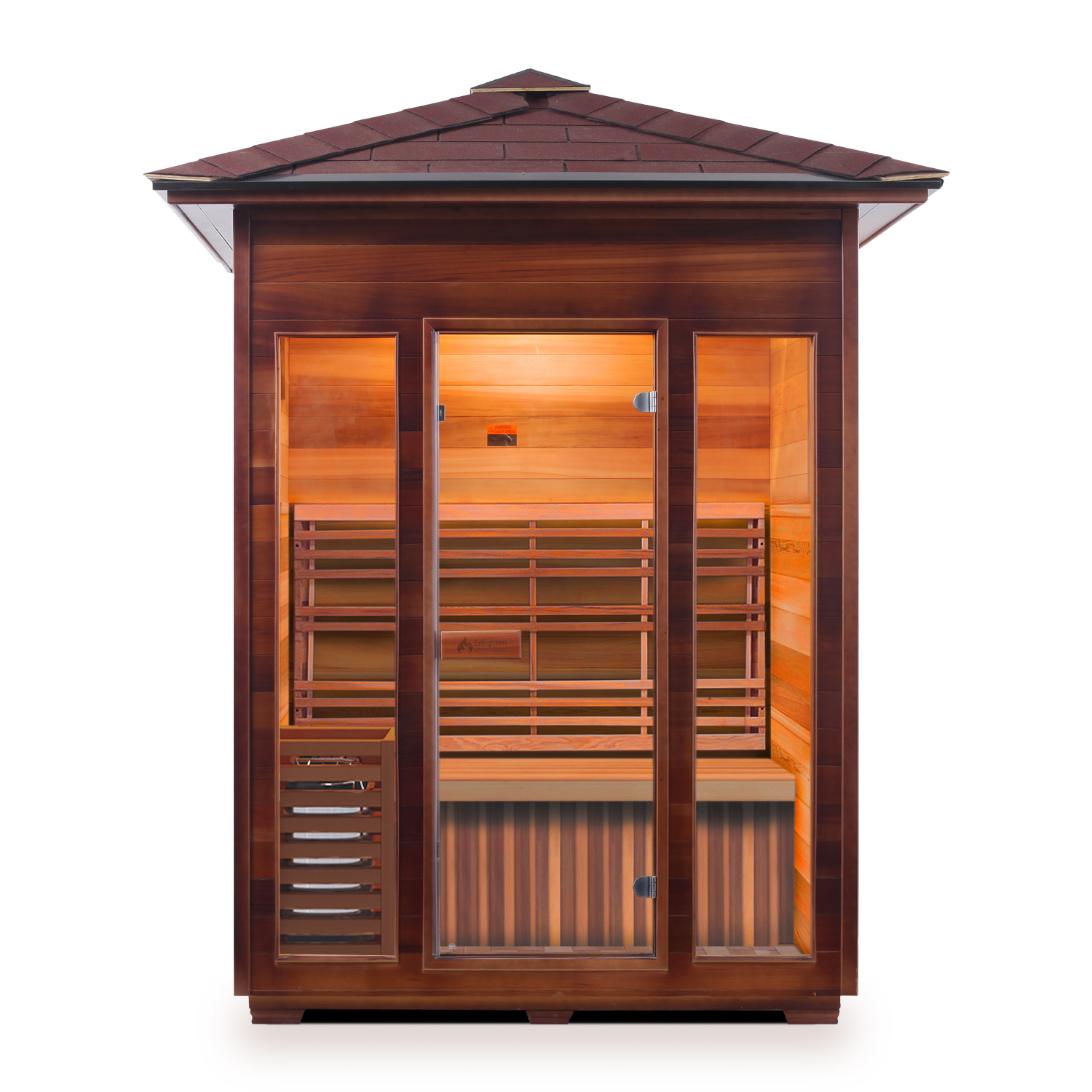 3 Person Outdoor Traditional Sauna Sunrise series Enlighten saunas