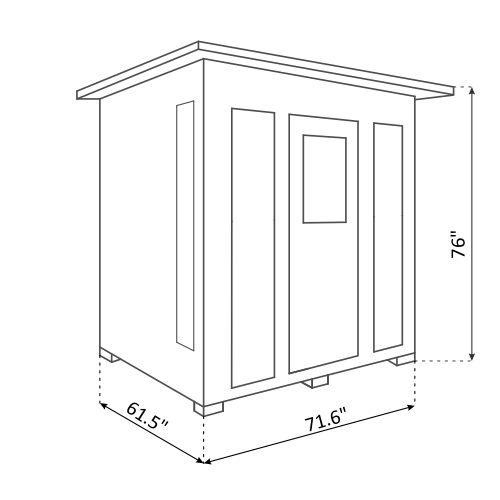 Four person Indoor infrared sauna | Rustic series | Enlighten saunas